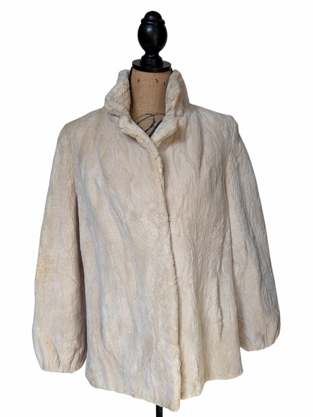 Vintage Mink Pearl Shearling Fur Jacket Coat Women’s Size 12
